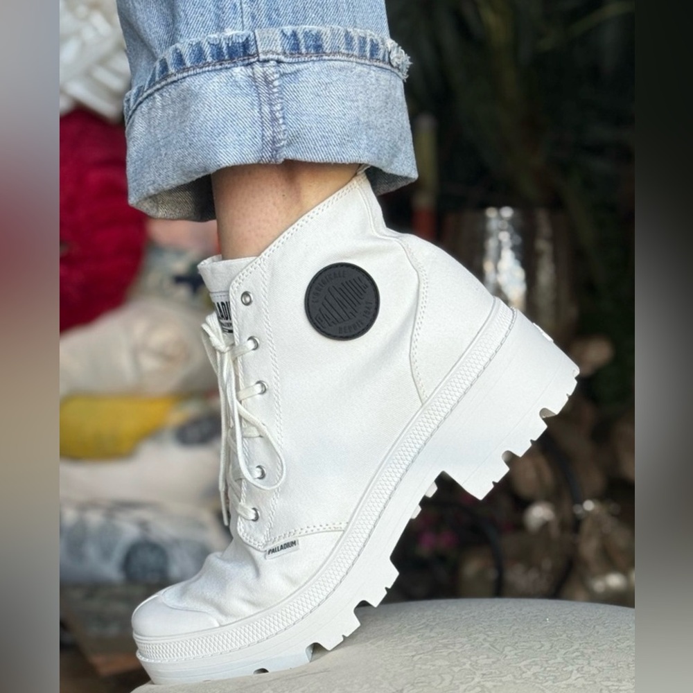 Palladium Star White Pallabase Twill Boots